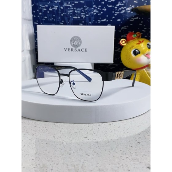 Versace Black and Gold Square Optical Glasses with Medusa Temples